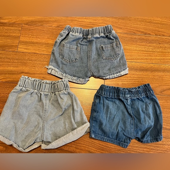 Toddler Girl 4T Denim Shorts Bundle Casual Elastic Waist - Picture 2 of 5